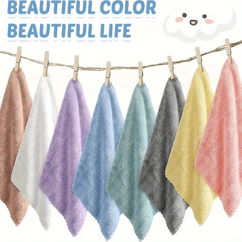 12-Pack Quick-Dry Soft Absorbent Face Towels, Cotton-Poly Handkerchiefs, Lightweight Multi-Use Bath & Daily Cloths