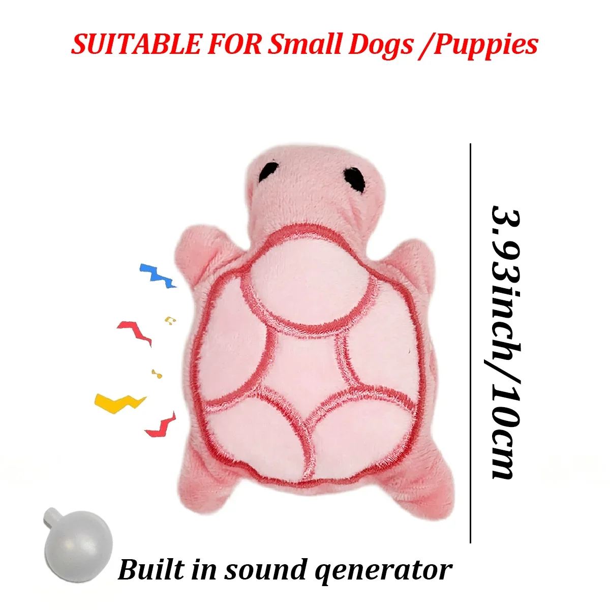 Mini Turtle Plush Dog Toy for Puppies, Teething Relief & Bite-Resistant Dental Chew