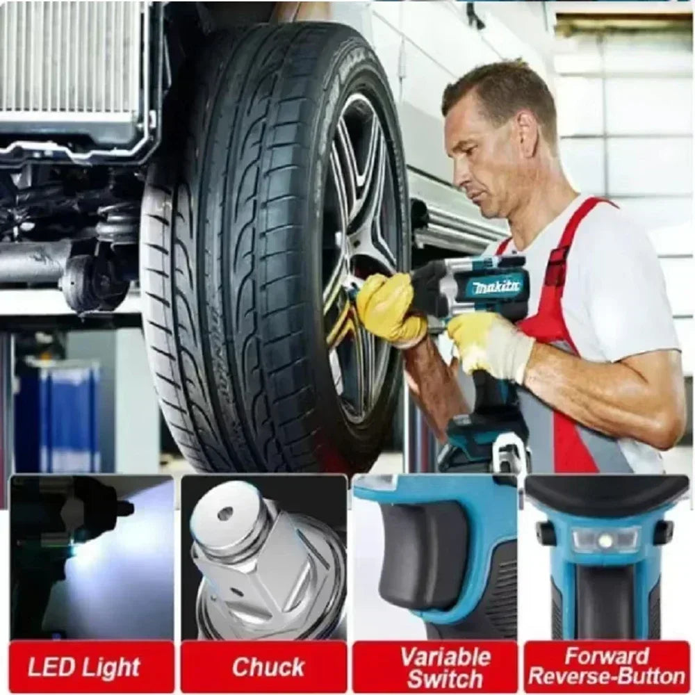 Brushless Cordless Impact Wrench 20V High Torque 1000 N·m Power Tool for Home DIY