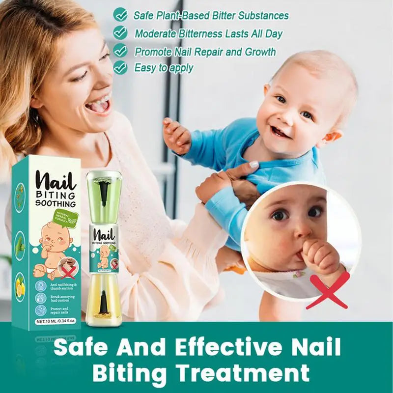 10ml Anti-Biting Nail Polish for Kids & Teens — Bitter Taste Nail Biting Deterrent with Natural Plant Extracts