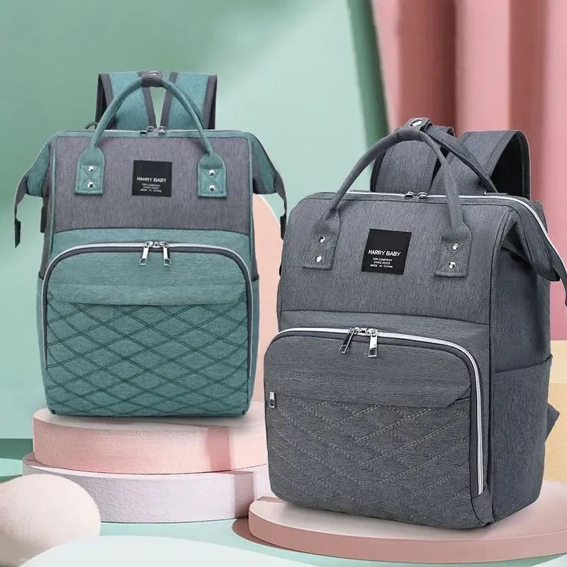 Large Diaper Backpack 36-55L - Stroller Hanging Nappy Bag with Changing Mat, Multi-Pocket Baby Nursing Bag