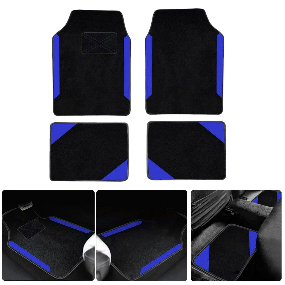 4-Piece Universal Car Floor Mats Set – Suede-Style Synthetic Carpet Liners for Cars, SUVs & Vans, Anti-Slip, Easy-Clean