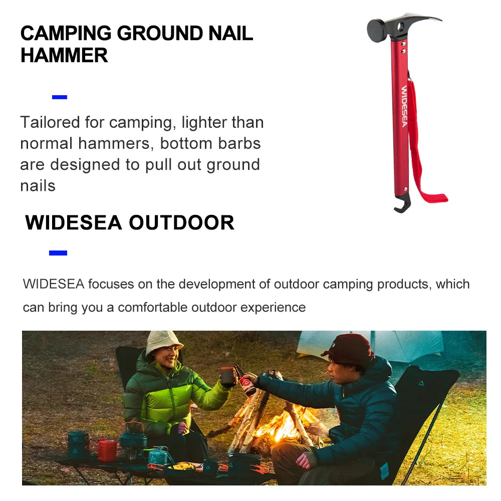 Camping Hammer Stainless Steel & Copper Tent Peg Mallet with Stake Puller for Hiking & Mountaineering