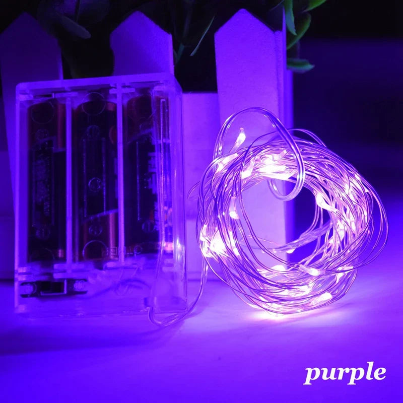 Battery Operated LED Fairy Lights – Copper Wire String Lights for Bedroom, Christmas & Parties | 20–100 LEDs, 2–10 m (6.6–32.8 ft), AA Powered, Multicolor