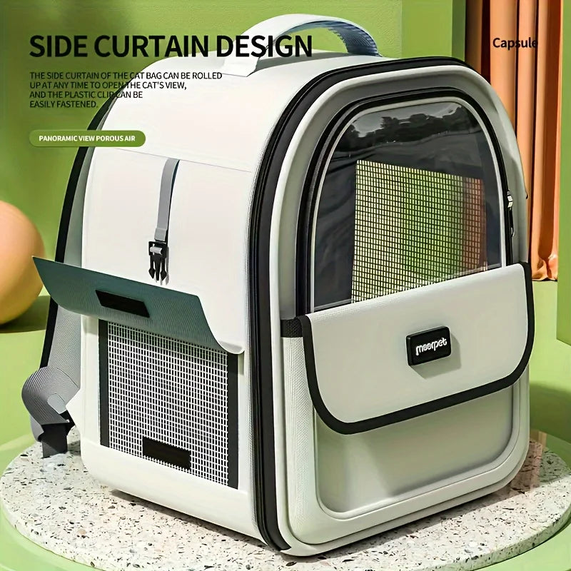 Transparent Bubble Pet Backpack Carrier for Cats & Small Dogs - Breathable Outdoor Capsule Carrier