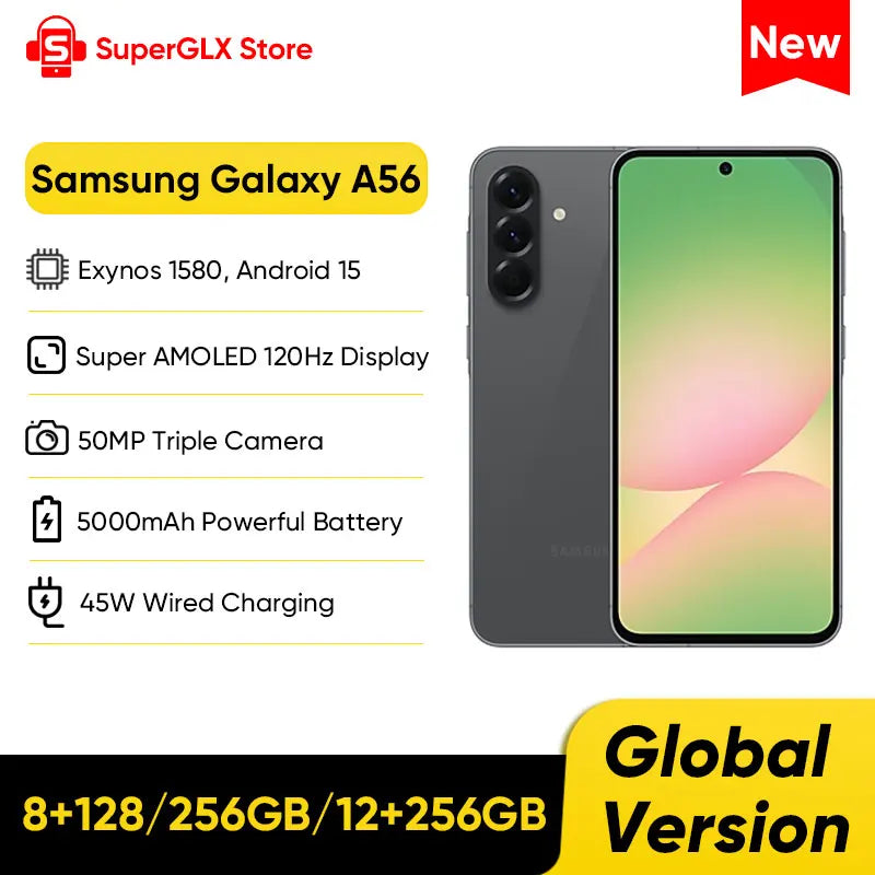 Global Version 5G Smartphone 6.7" (17.0 cm) Super AMOLED 120Hz — 50MP Triple Camera, 5000mAh, 45W Fast Charge