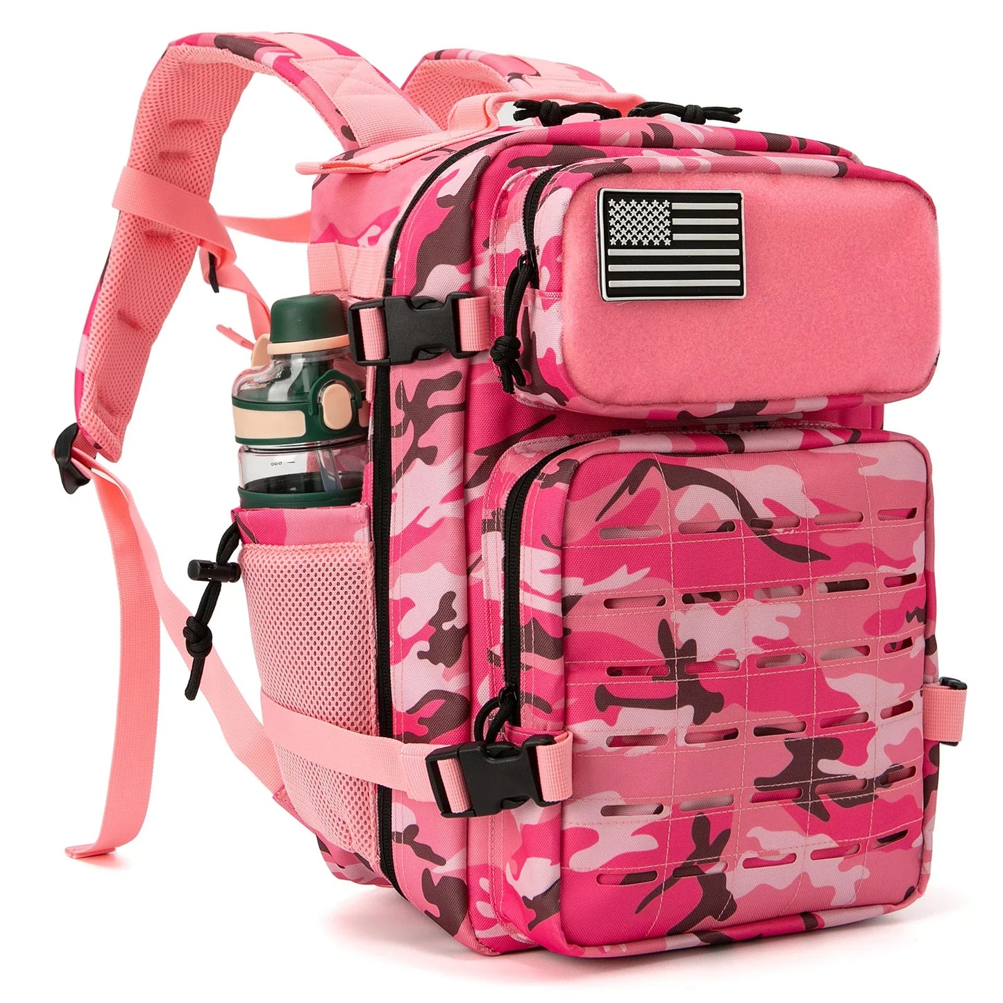 25L & 45L Tactical Backpack for Men & Women – Laser-Cut MOLLE Hiking Daypack, School & Gym Rucksack with Dual Bottle Holders