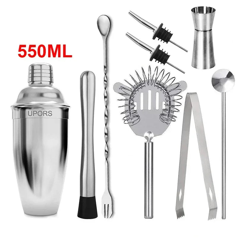 Stainless Steel Boston Cocktail Shaker Set – 550 ml (18.6 oz) & 750 ml (25.4 oz) Martini Mixer for Bartenders and Home Bar