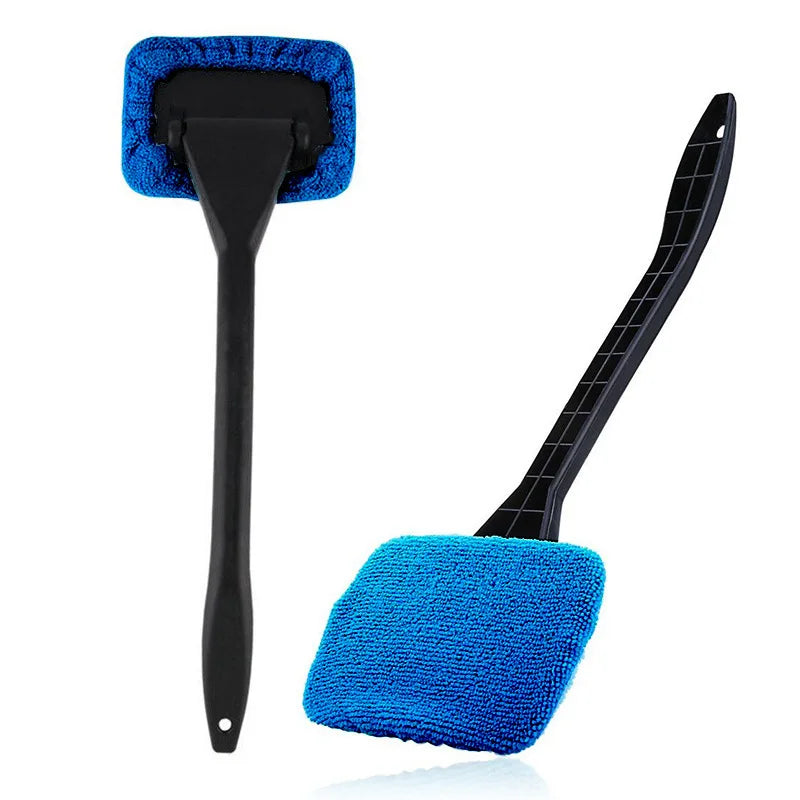 Universal Car Window Cleaning Brush with 3D Cartoon Sticker, Microfiber Windshield Cleaner – 13.4in (35 cm) Handle