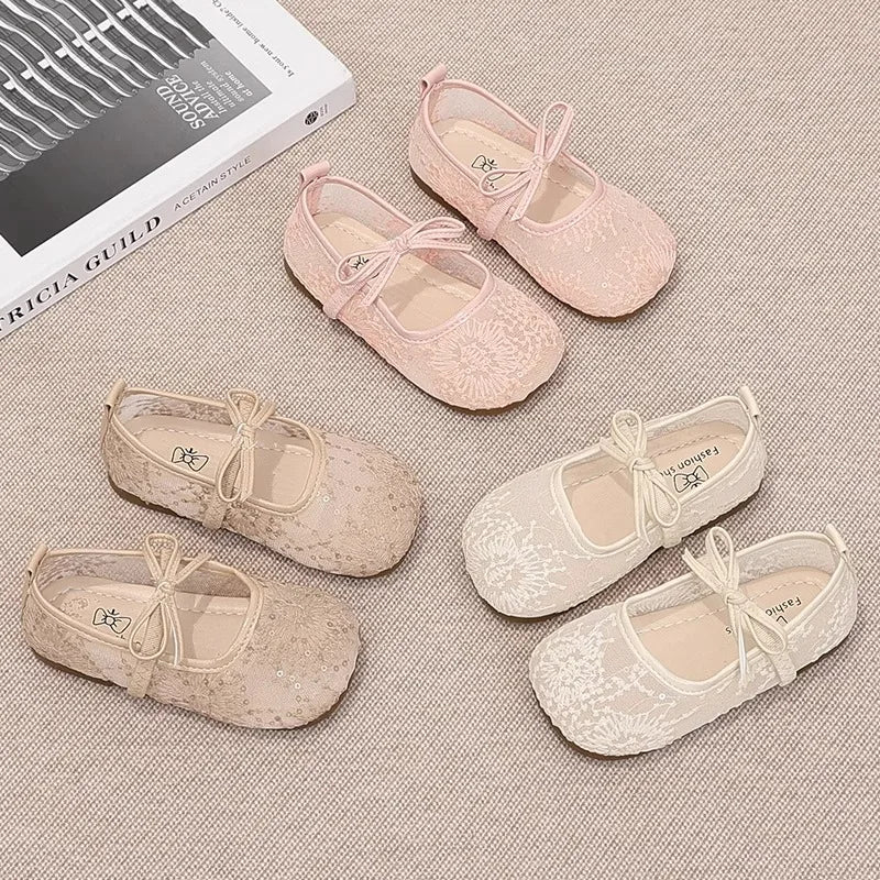 Girls Breathable Soft Sole Sandals Non-Slip Comfortable Casual Princess Flats