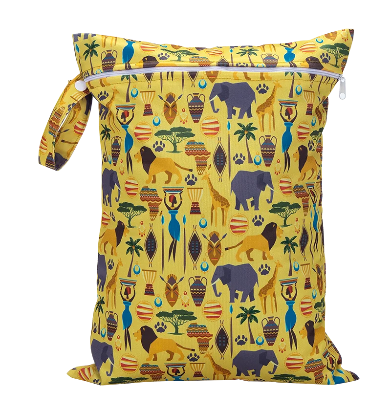 Waterproof Wet Bag 30 x 40 cm (11.8 x 15.7 in) Reusable Washable Diaper & Swim Pouch for Travel