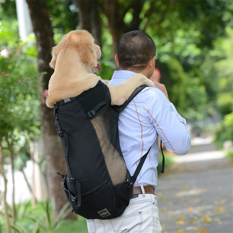 Nylon Dog Carrier Backpack for Small & Medium Dogs, Breathable Cycling Pet Carrier, Up to 30 kg (66 lb)