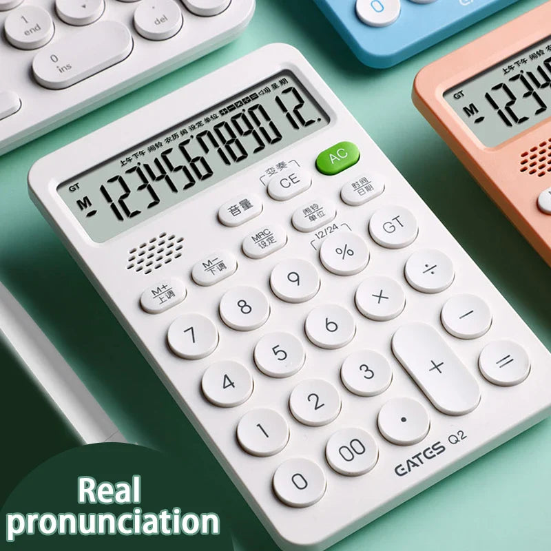 12-Digit Solar Calculator Large Key Portable Financial & Business Calculator for Students