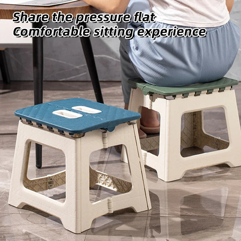 Portable Plastic Folding Chair – Thickened Foldable Outdoor Camping & Beach Seat for Family & Kids