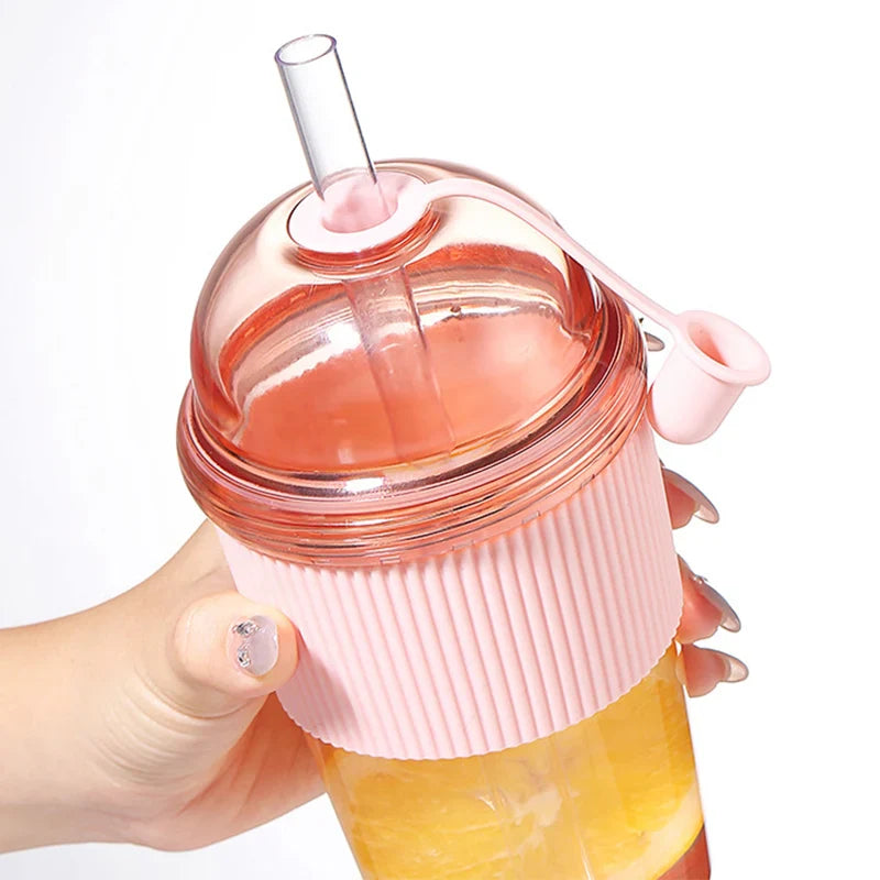 Insulated Flip Straw Bottle — 430ml (14oz) & 630ml (21oz) Leak‑Proof Travel Water Bottle for Coffee, Sports & Work
