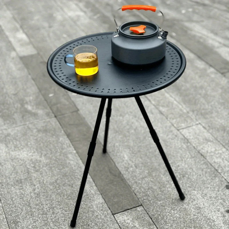 Portable Folding Camping Table – Adjustable Small Round Aluminum Alloy Lightweight Outdoor Picnic & Coffee Table