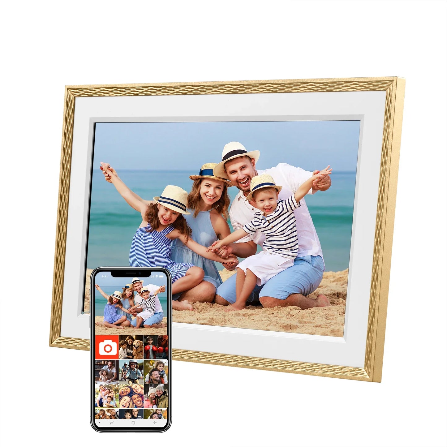 10.1-Inch (25.7 cm) WiFi Digital Photo Frame 1280×800 IPS Touchscreen – 32GB Cloud Smart Picture Frame (Frameo App)