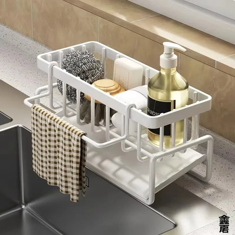 Tap-Mounted Sink Spice Shelf with Drainage Rack – No-Drill Space-Saving Kitchen Organizer for Utensils & Spices