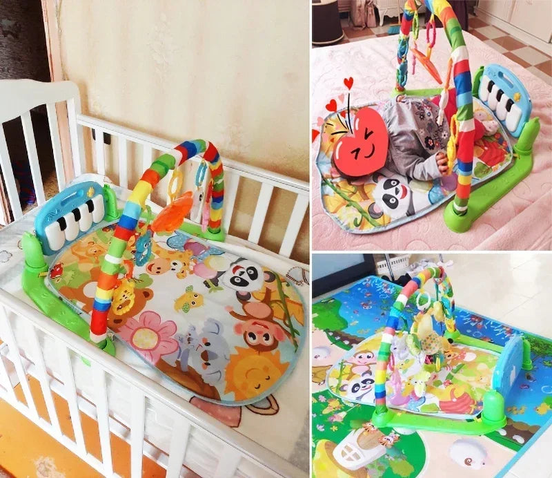 Musical Baby Activity Gym Play Mat Piano Keyboard Tummy Time Mat for 0-36 Months