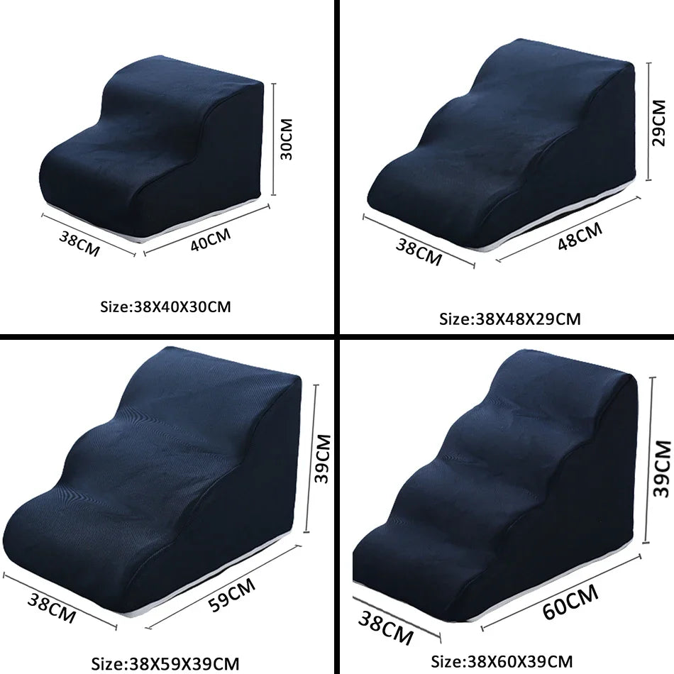 2/3/4-Step Pet Ramp & Ladder for Dogs and Cats – Non-Slip Removable Sofa Bed Stairs
