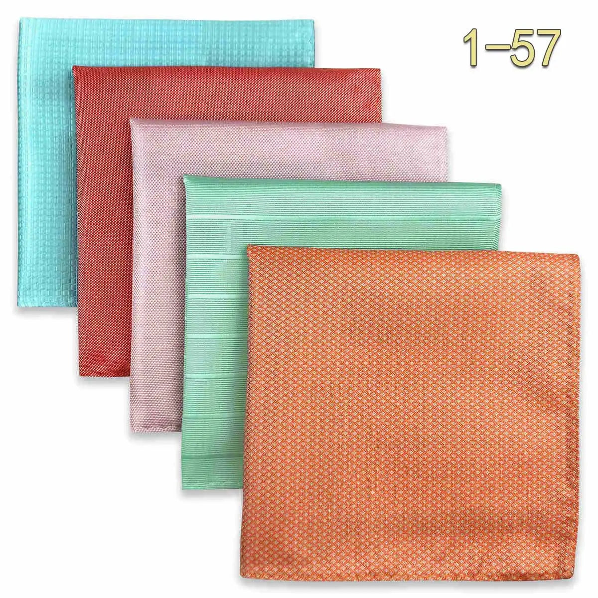 5-Pack Men's Microfiber Pocket Squares 12.6 in (32 cm) - Jacquard Woven Wedding & Formal Handkerchiefs, Assorted Patterns