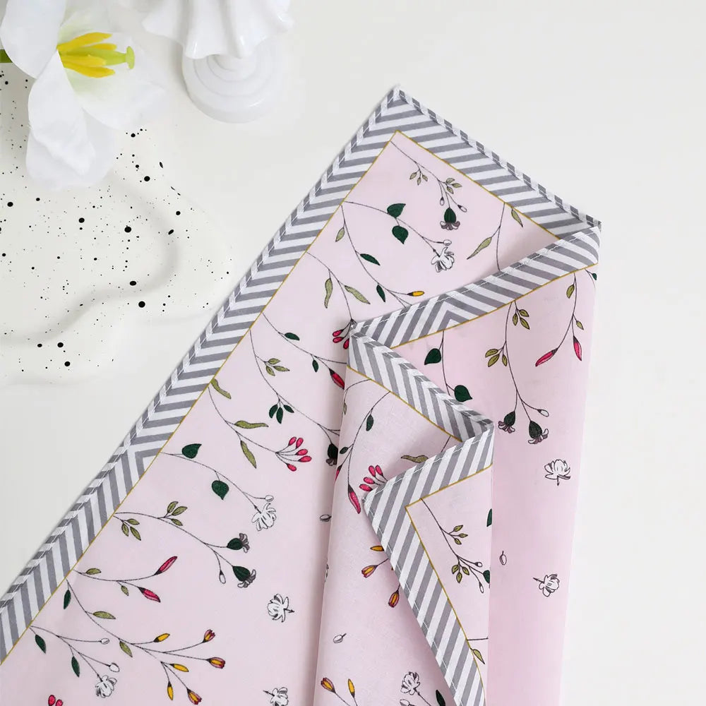 3-Pack Floral Cotton Handkerchiefs for Women, 17 x 17 in (43 x 43 cm) Sweat-Wiping Handkerchiefs – Wedding & Holiday Gift Set