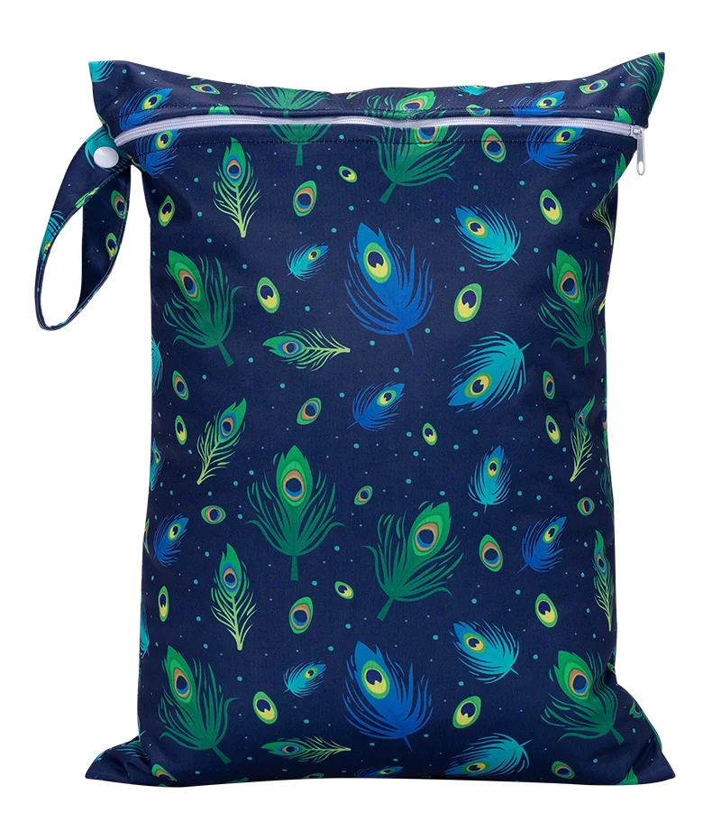 Waterproof Wet Bag 30 x 40 cm (11.8 x 15.7 in) Reusable Washable Diaper & Swim Pouch for Travel