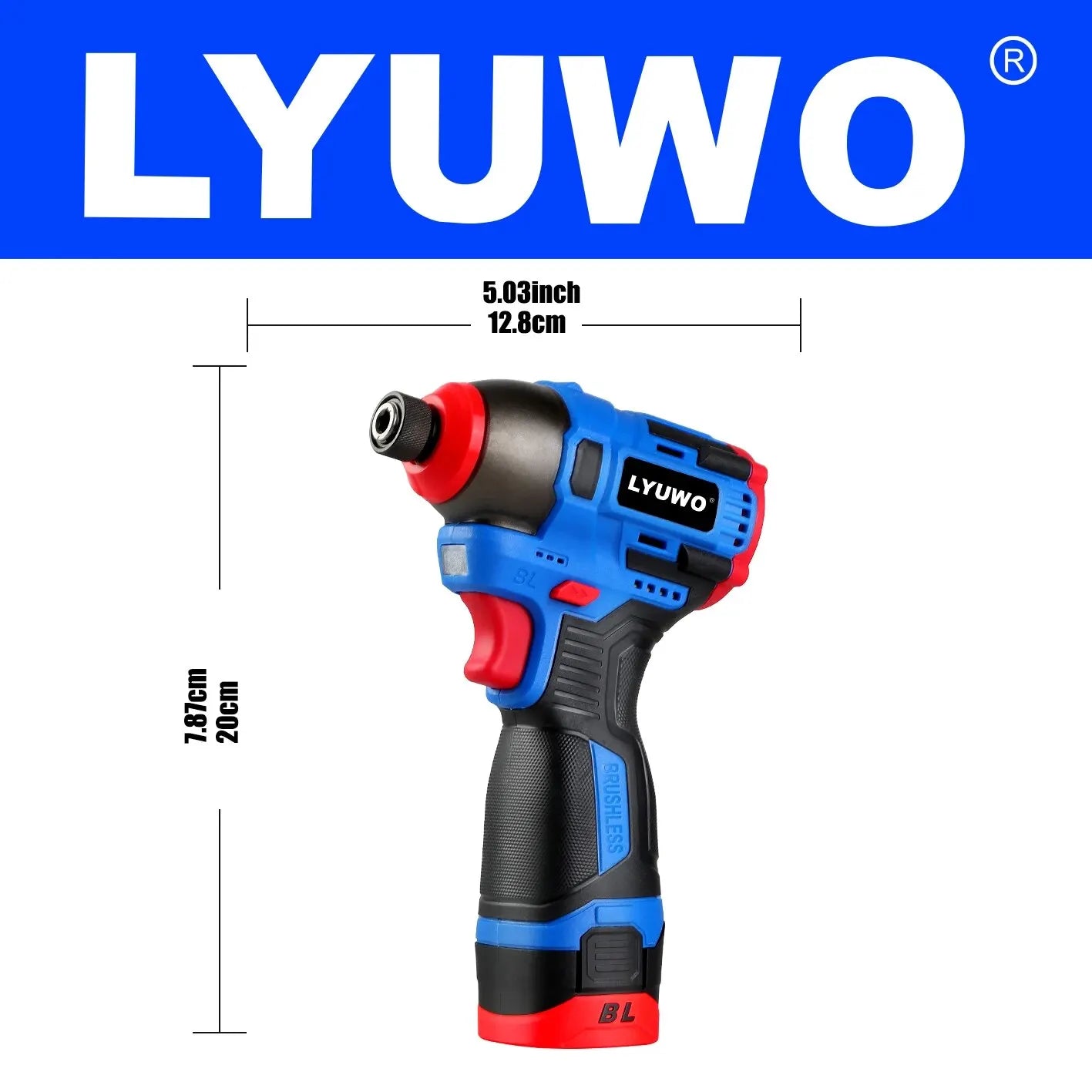 Brushless 16.8V Cordless Electric Screwdriver, 160 Nm Torque Impact Drill, Multi-Function
