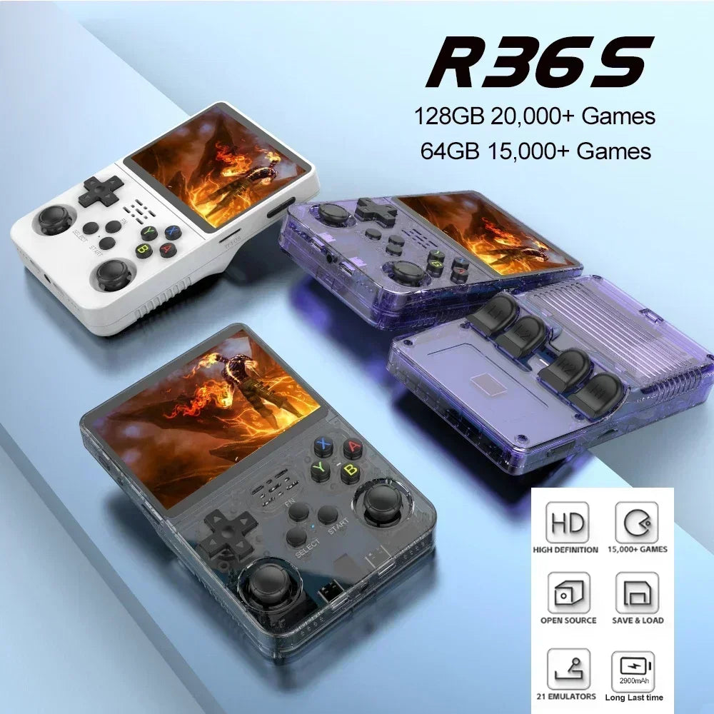Retro Handheld Game Console 3.5-Inch (8.9 cm) IPS Screen 64/128/256GB Portable Pocket Game Player Kids Retro Gaming Gift