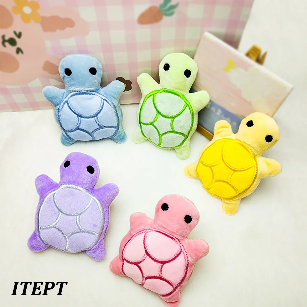Mini Turtle Plush Dog Toy for Puppies, Teething Relief & Bite-Resistant Dental Chew