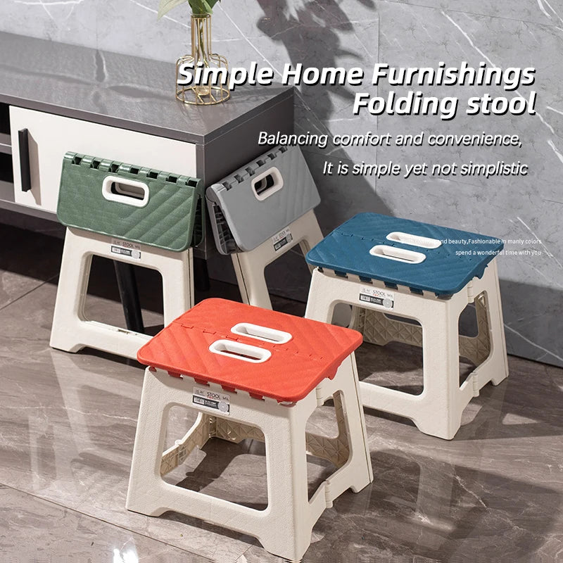 Portable Plastic Folding Chair – Thickened Foldable Outdoor Camping & Beach Seat for Family & Kids