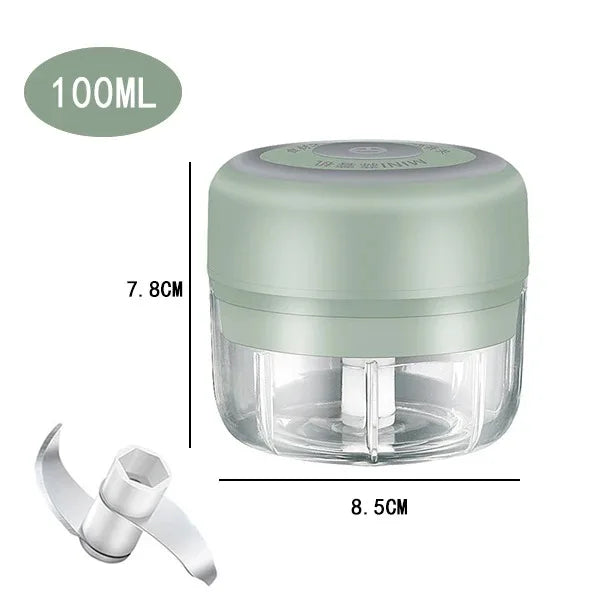 Electric Garlic Chopper & Meat Mincer 100ml/250ml Garlic Press Crusher for Vegetables and Onions