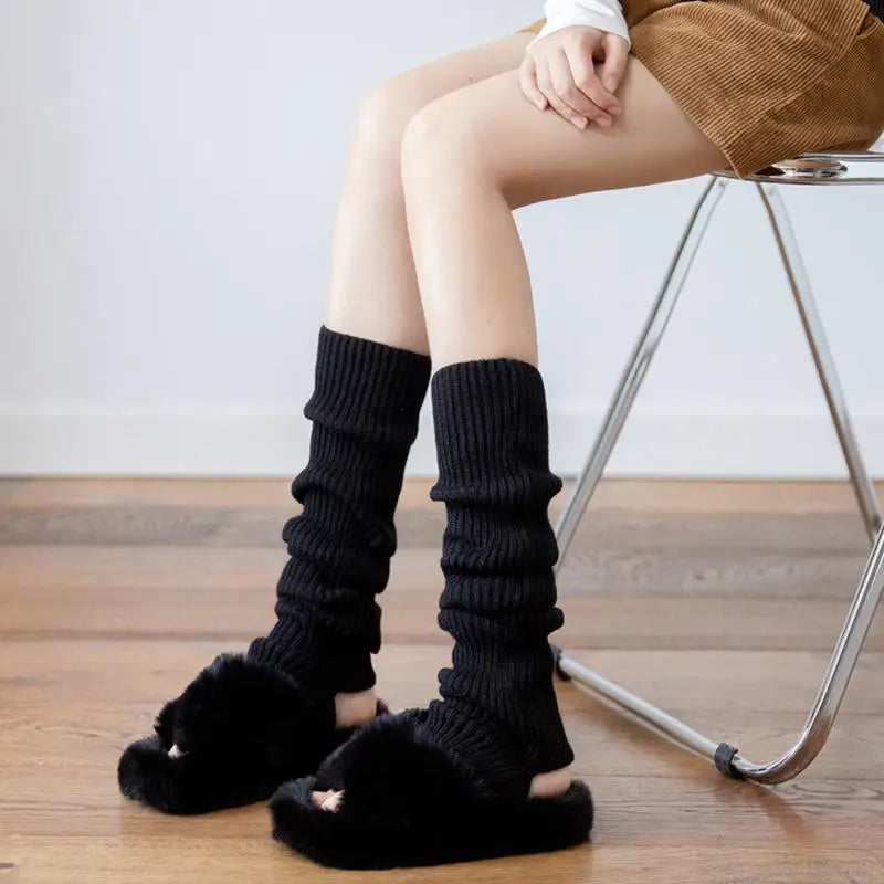 Women's Knit Leg Warmers 15.7in (40cm) Winter Ballet Yoga Dance and Gym Long Socks