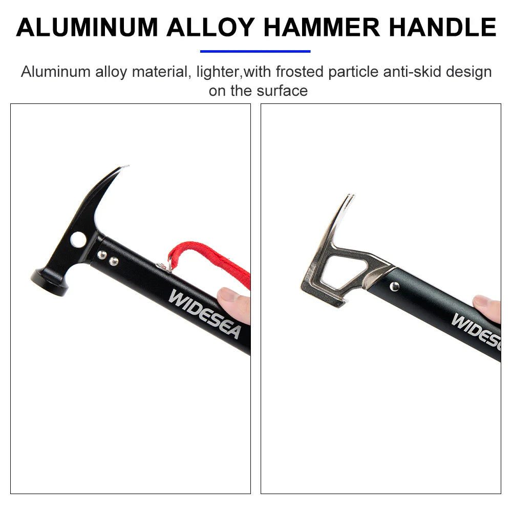 Camping Hammer Stainless Steel & Copper Tent Peg Mallet with Stake Puller for Hiking & Mountaineering