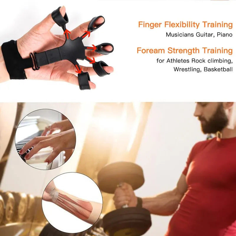 2-Pack Silicone Finger Exerciser — 6 Resistance Levels Hand & Finger Strengthener for Rehab, Guitarists & Athletes