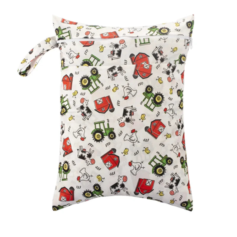 Waterproof Wet Bag 30 x 40 cm (11.8 x 15.7 in) Reusable Washable Diaper & Swim Pouch for Travel
