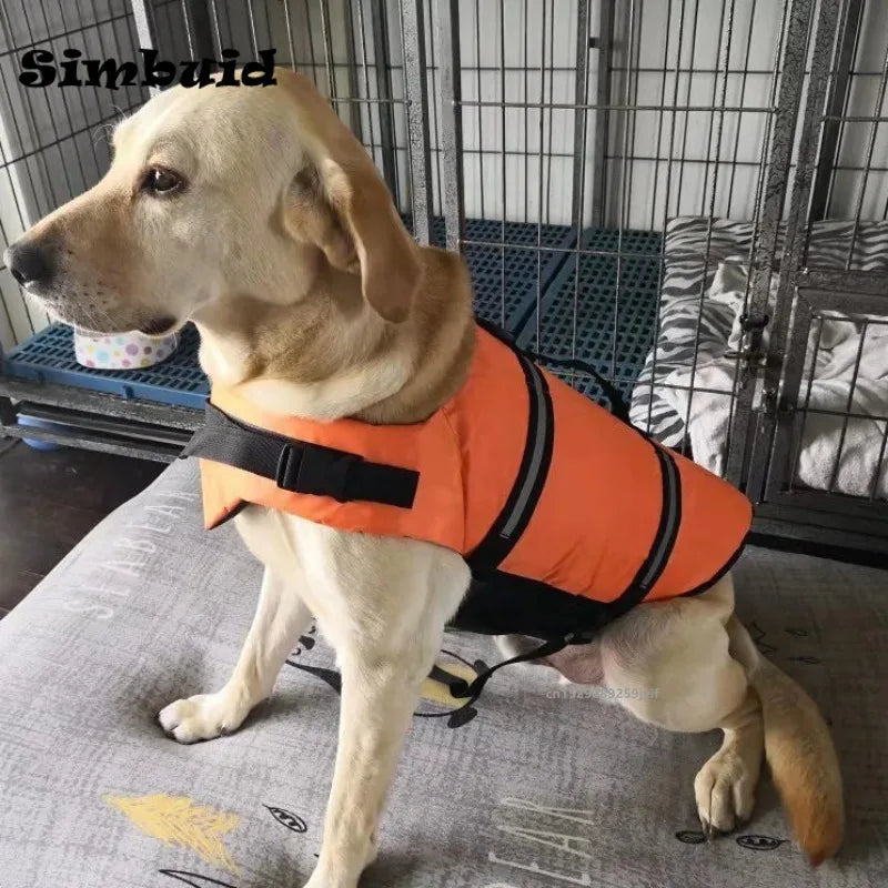 Reflective Adjustable Dog Life Jacket Safety Vest for Large Dogs, Enhanced Buoyancy for Swimming, Surfing and Boating