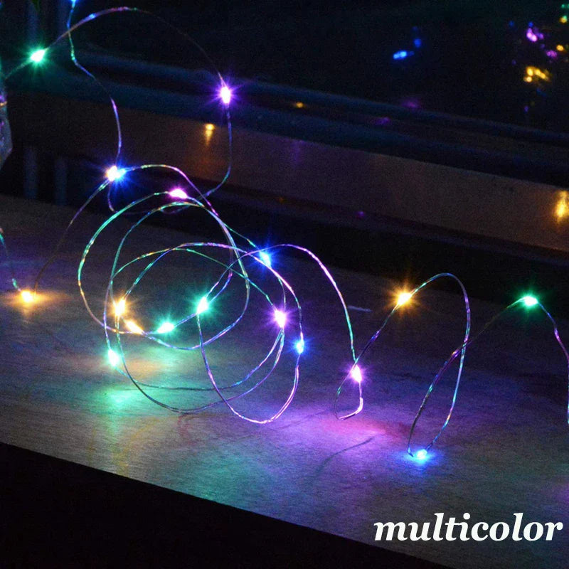 Battery Operated LED Fairy Lights – Copper Wire String Lights for Bedroom, Christmas & Parties | 20–100 LEDs, 2–10 m (6.6–32.8 ft), AA Powered, Multicolor