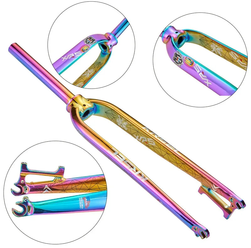 Rigid Mountain Bike Fork — Aluminum Alloy, V‑Brake & Disc Compatible, Fits 26/27.5/29‑inch Wheels