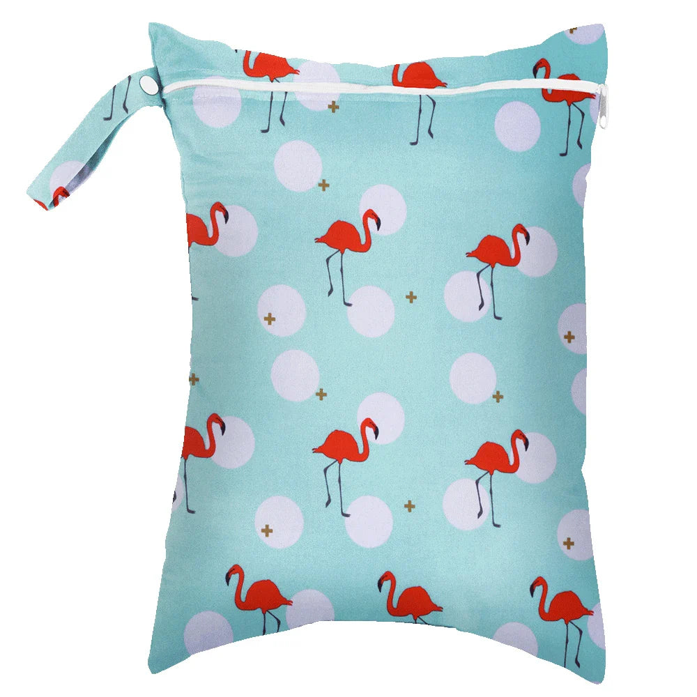 Waterproof Wet Bag 30 x 40 cm (11.8 x 15.7 in) Reusable Washable Diaper & Swim Pouch for Travel