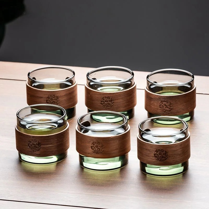 600ml (20.3oz) Borosilicate Glass Teapot with 120ml (4.1oz) Teacups - Clear Loose Leaf & Flower Tea Set