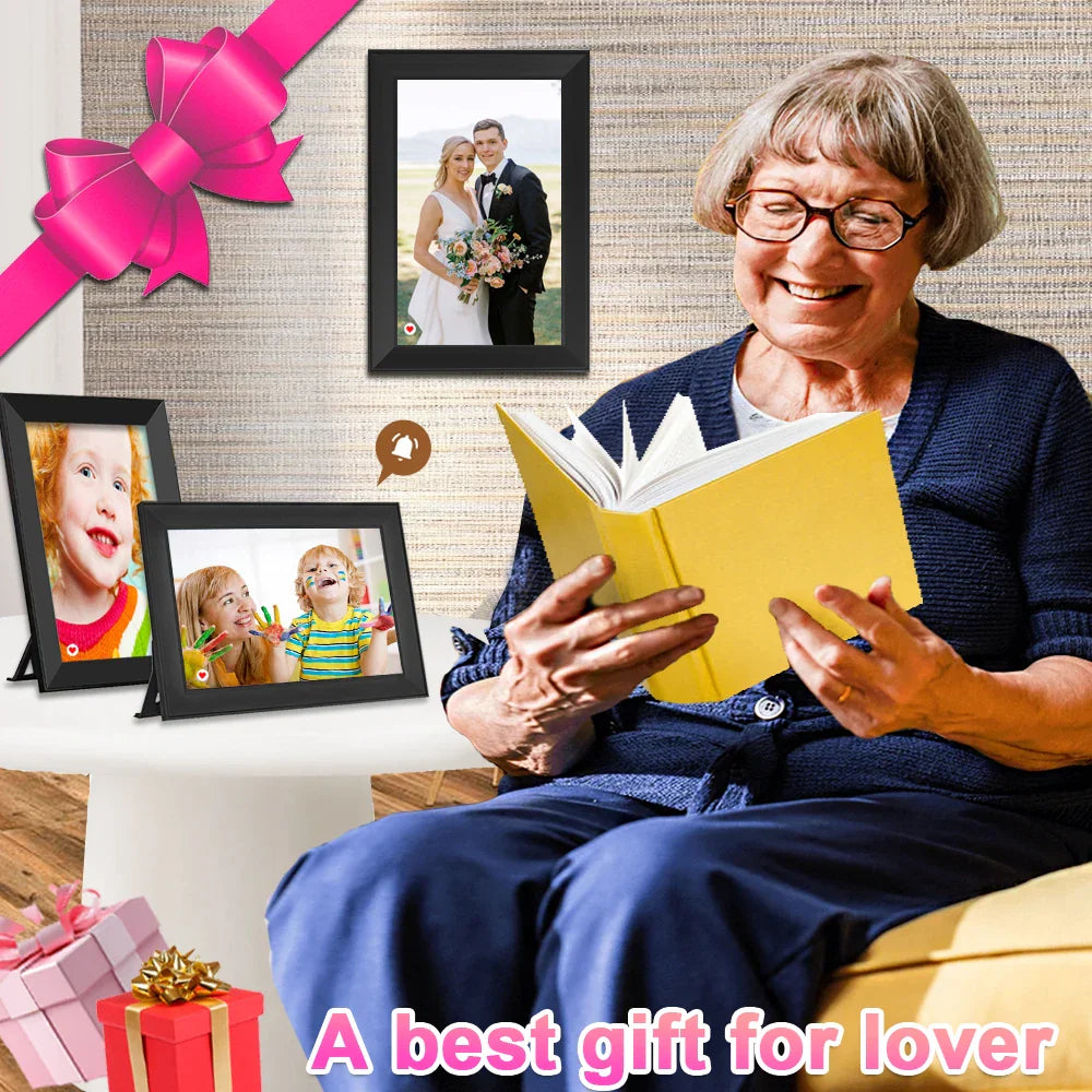 10.1-inch (25.6 cm) Digital Photo Frame 16GB WiFi Touchscreen 1280x800 IPS Auto-Rotate Photo Sharing - Ideal Gift