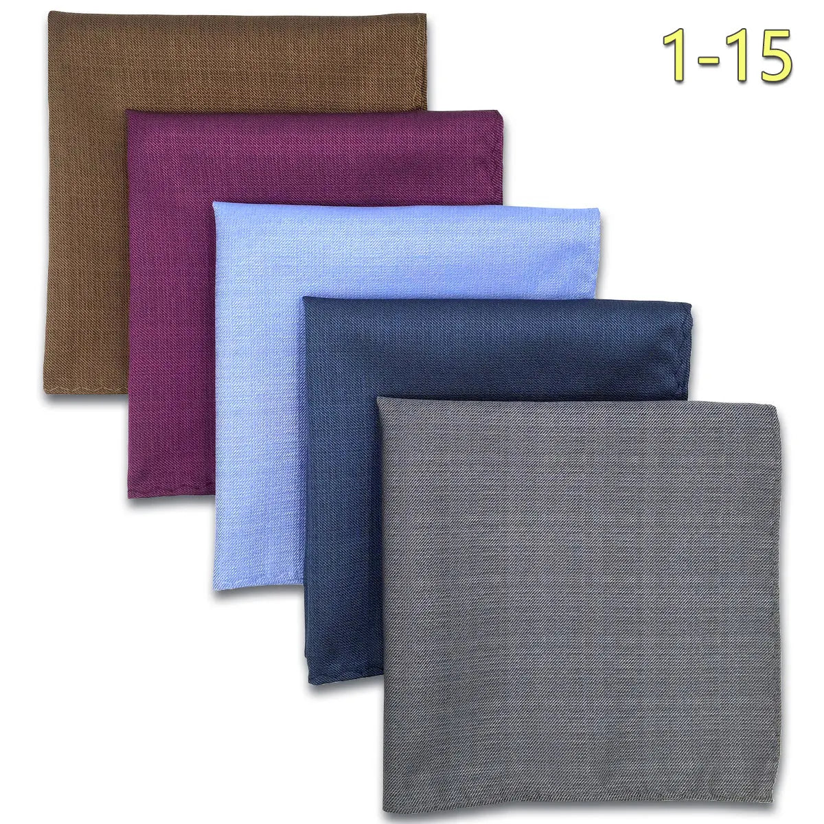 5-Pack Men's Microfiber Pocket Squares 12.6 in (32 cm) - Jacquard Woven Wedding & Formal Handkerchiefs, Assorted Patterns