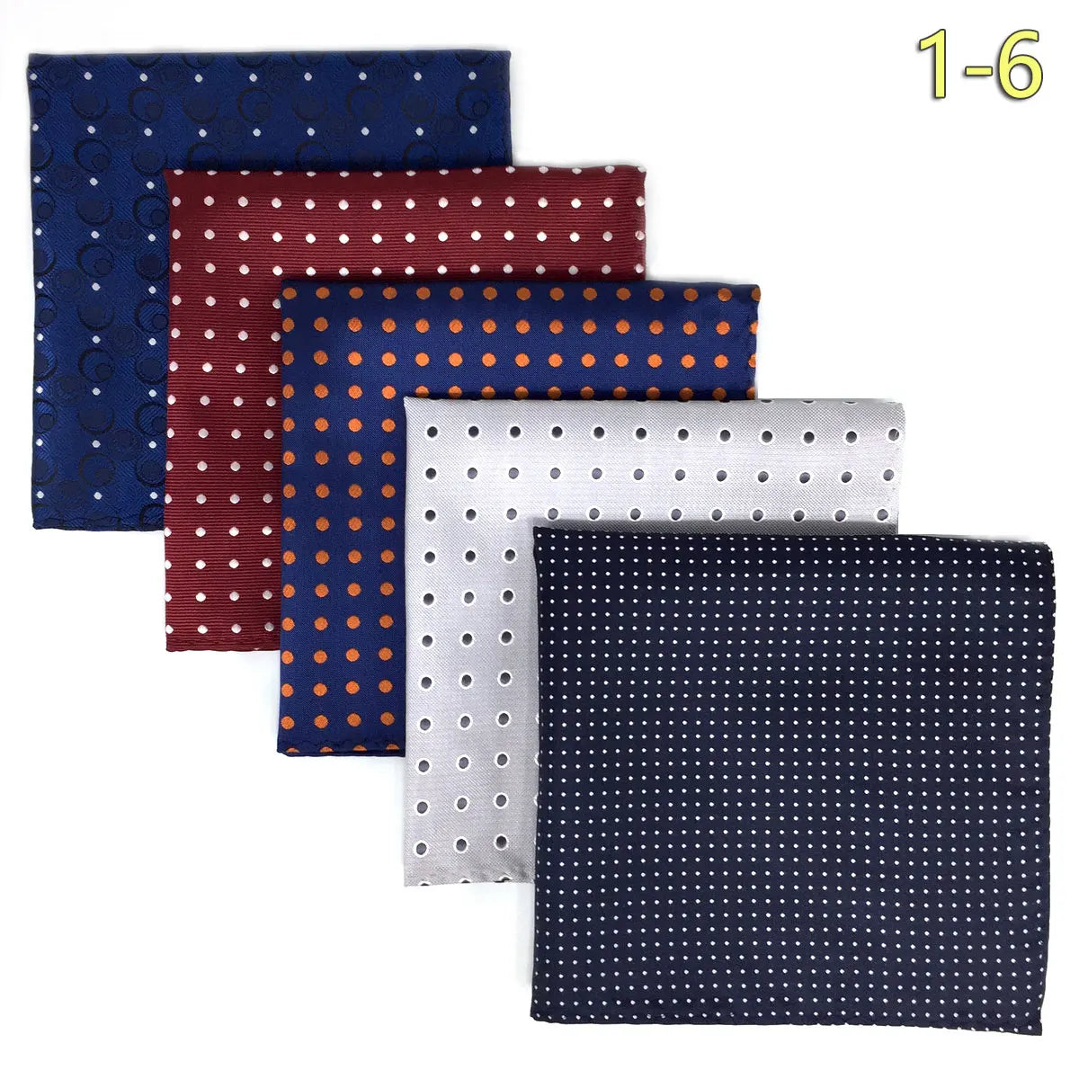 5-Pack Men's Microfiber Pocket Squares 12.6 in (32 cm) - Jacquard Woven Wedding & Formal Handkerchiefs, Assorted Patterns