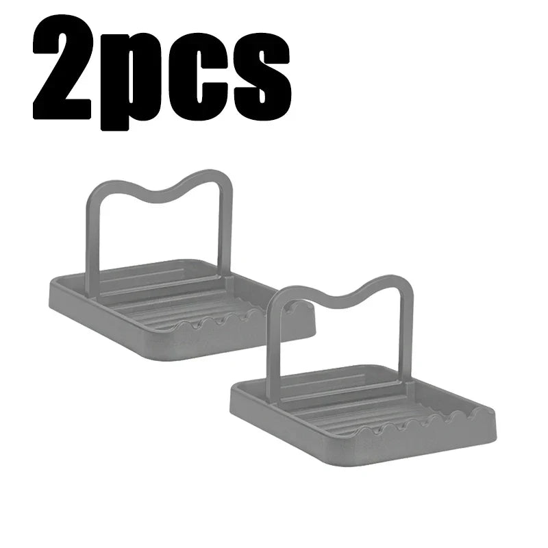 1-3 Pack Foldable Spatula & Pot Lid Holder - Multifunctional Upright Kitchen Draining Rack Wave Anti-Slip Organizer