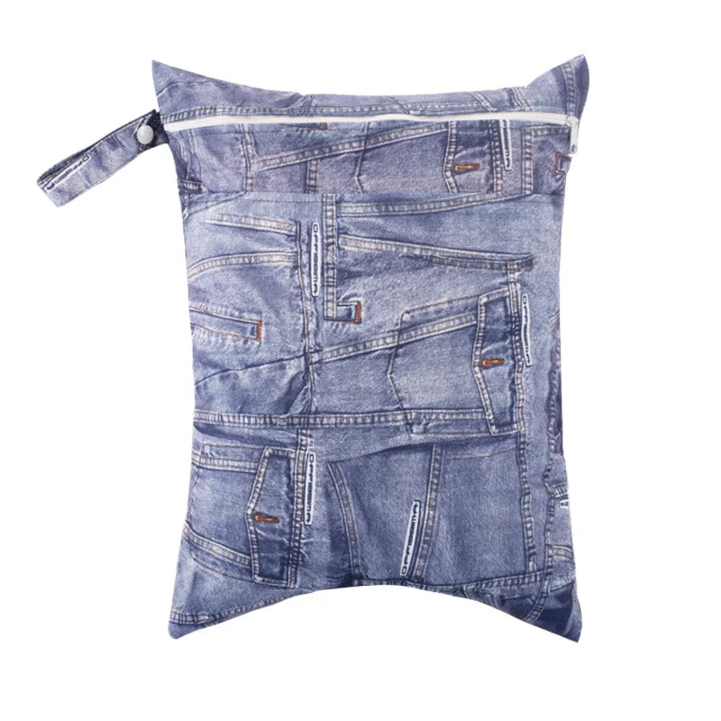 Waterproof Wet Bag 30 x 40 cm (11.8 x 15.7 in) Reusable Washable Diaper & Swim Pouch for Travel