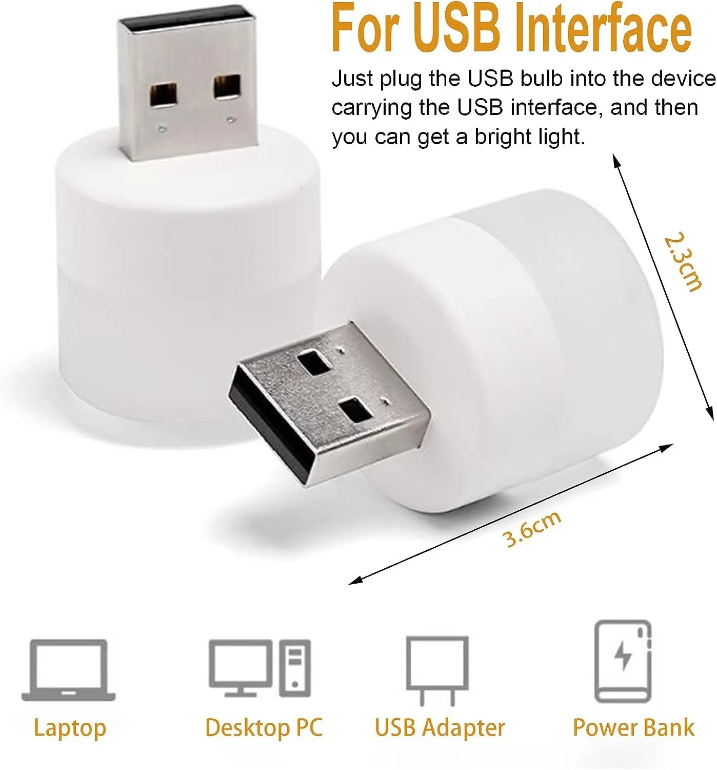 Mini USB Plug-In Night Light LED Warm/White Eye-Friendly Reading Light (1/3/5/10 Pack)