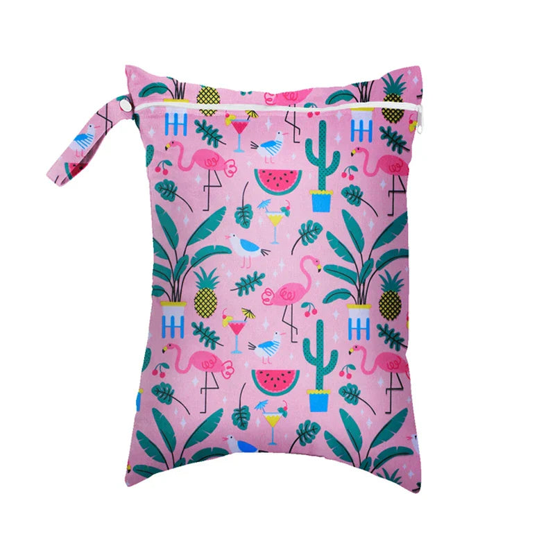 Waterproof Wet Bag 30 x 40 cm (11.8 x 15.7 in) Reusable Washable Diaper & Swim Pouch for Travel