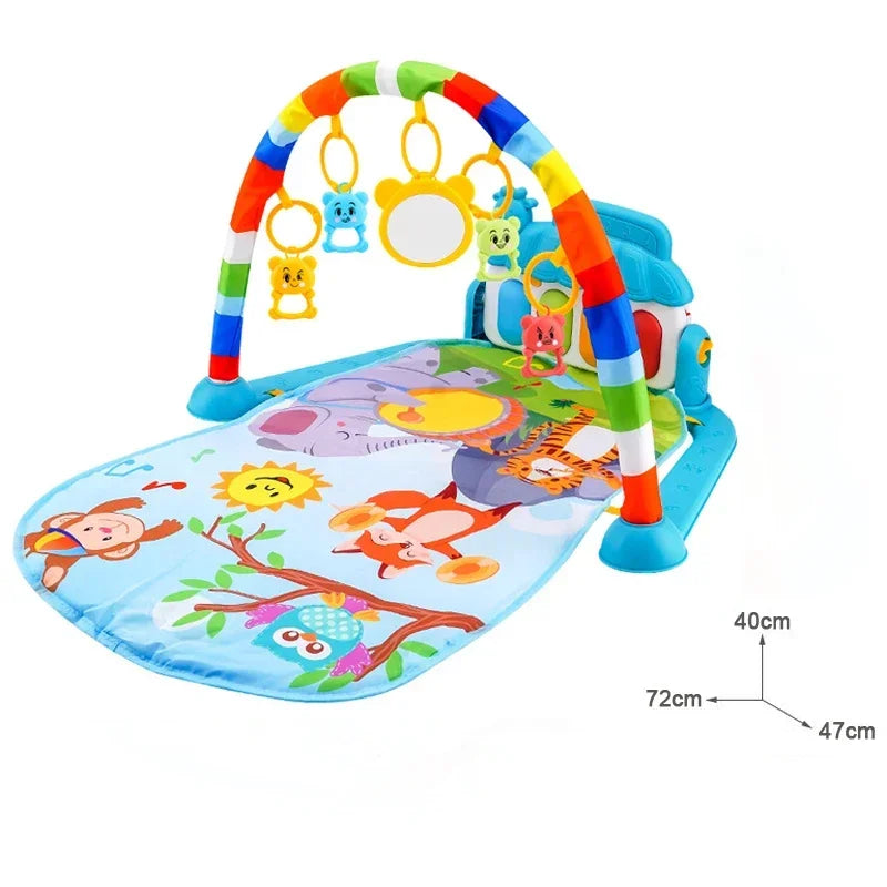 Musical Baby Activity Gym Play Mat Piano Keyboard Tummy Time Mat for 0-36 Months