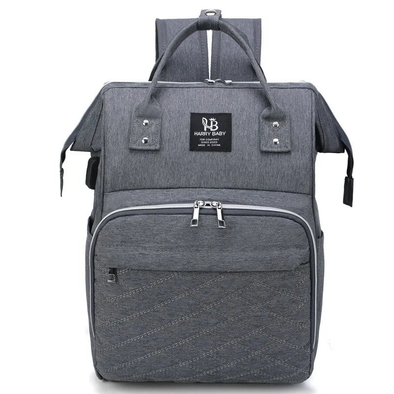 Large Diaper Backpack 36-55L - Stroller Hanging Nappy Bag with Changing Mat, Multi-Pocket Baby Nursing Bag